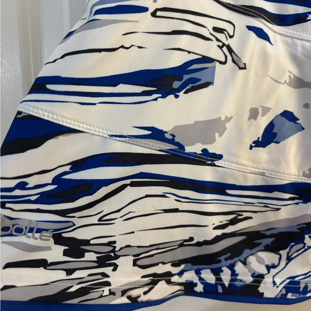 Bolle’ Blue and White Abstract Print  athletic Skort Sz L - Picture 2 of 6